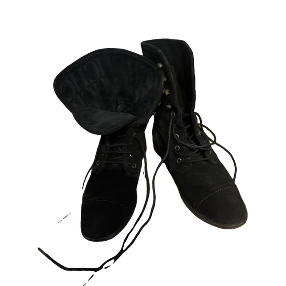 Vintage- Carolina Herrera- Suede Leather Lace Up Boots- 37 - Picture 2 of 10